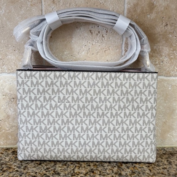 Michael Kors White and Gray Crossbody Monogram Bag NWT - Picture 2 of 7